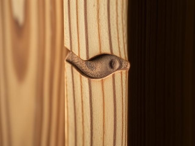 Through-tenon joint in white oak left visible