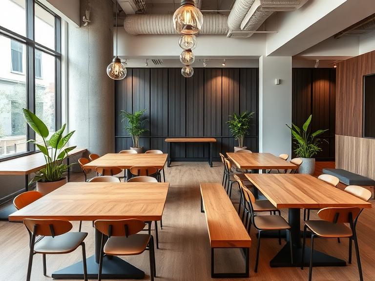 A co-working lounge in Petaling Jaya with custom benches