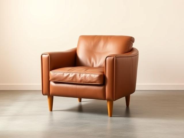A Bayan Tub armchair in tan leather