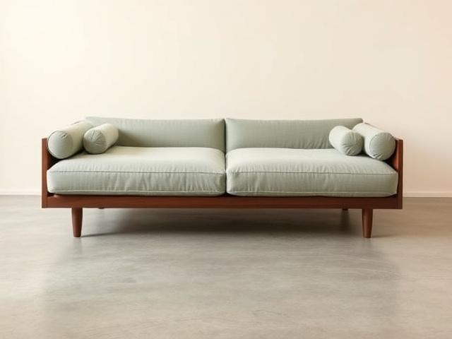 A Rehat Daybed in faded sage linen
